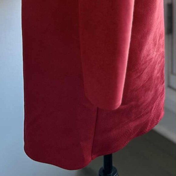 Michael Phillips Zoe Vivid Red Faux-Suede Grommet Open Coat w/ Pockets – US XS - Picture 7 of 12